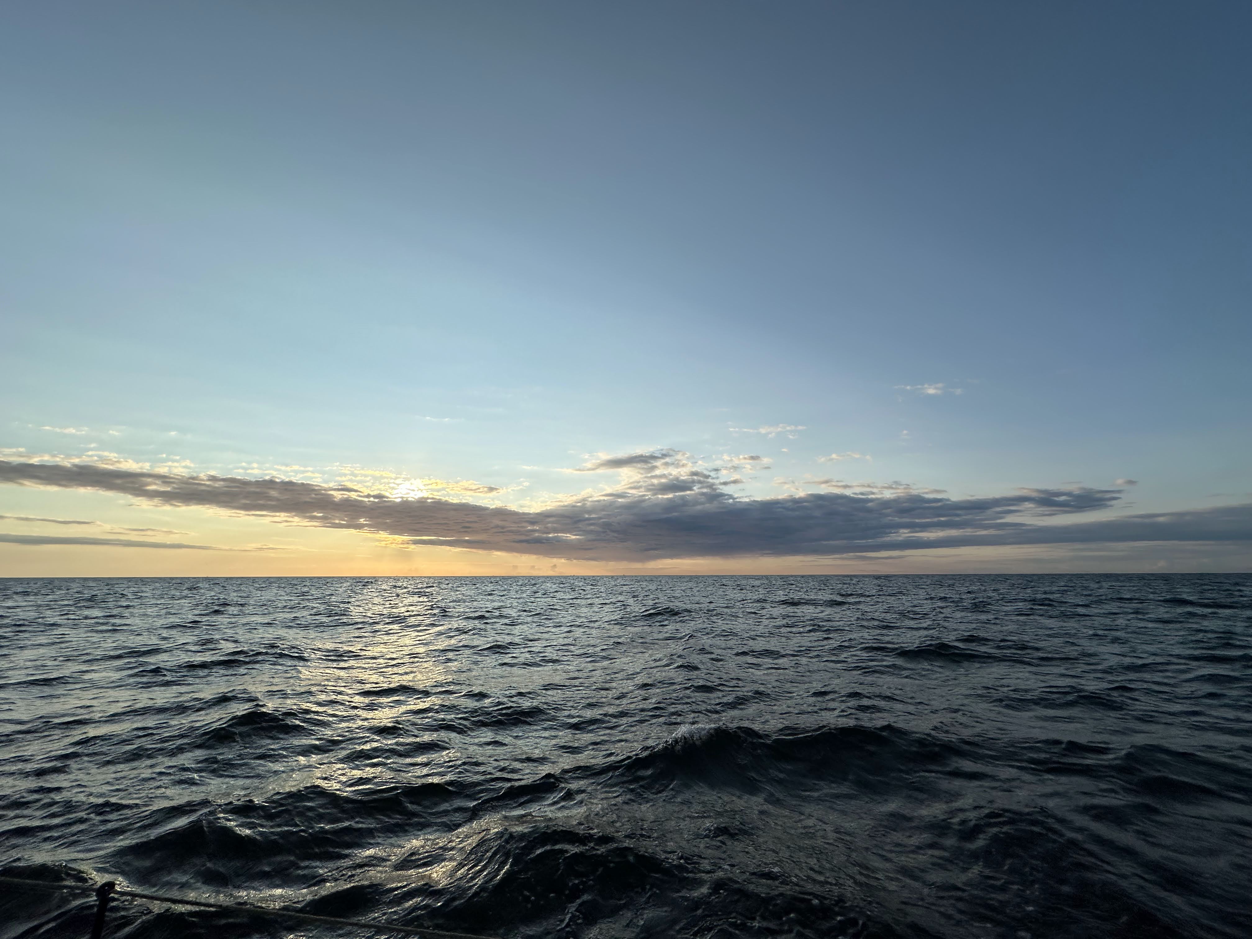 Flat open sea in the middle of the Baltic